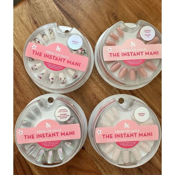 Olive & June The Instant Mani 4 Pack of Press on Nails New Short Length - Picture 1 of 4